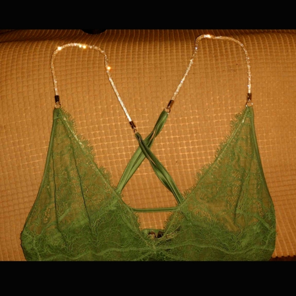 Emerald green Sworvoski Crystal straps Babydoll